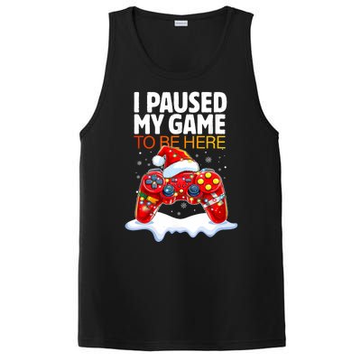 Christmas I Paused My Game To Be Here Funny Sarcastic PosiCharge Competitor Tank