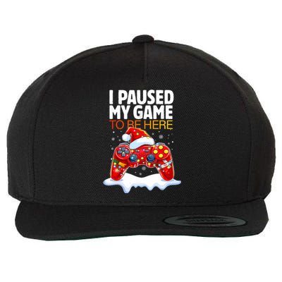 Christmas I Paused My Game To Be Here Funny Sarcastic Wool Snapback Cap