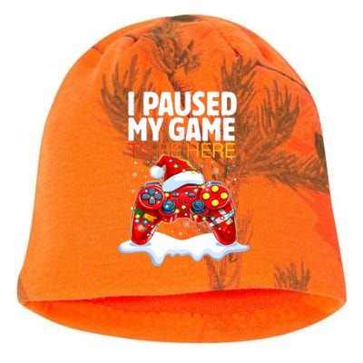 Christmas I Paused My Game To Be Here Funny Sarcastic Kati - Camo Knit Beanie