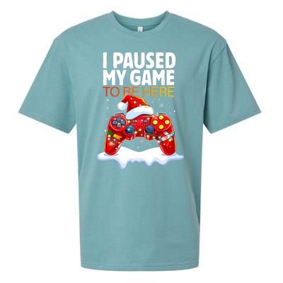 Christmas I Paused My Game To Be Here Funny Sarcastic Sueded Cloud Jersey T-Shirt