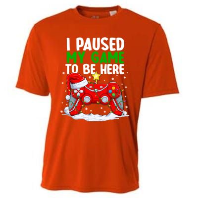 Christmas I Paused My Game To Be Here Funny Sarcastic Cooling Performance Crew T-Shirt