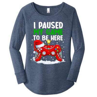 Christmas I Paused My Game To Be Here Funny Sarcastic Women's Perfect Tri Tunic Long Sleeve Shirt