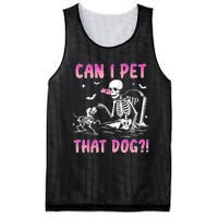 Can I Pet That Dog Funny Skeleton Dog Lover Halloween Mesh Reversible Basketball Jersey Tank