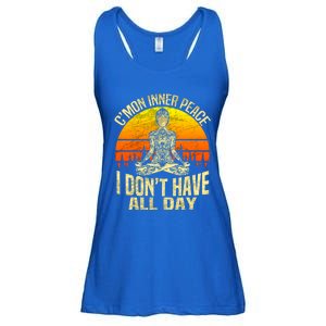 Cmon Inner Peace I Dont Have All Day Funny Gift Meditation Yoga Funny Gift Ladies Essential Flowy Tank