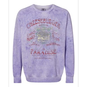 Cheeseburger In Paradise Colorblast Crewneck Sweatshirt