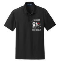 Can I Pet That Dog Skeleton Funny Dog Lover Dry Zone Grid Polo