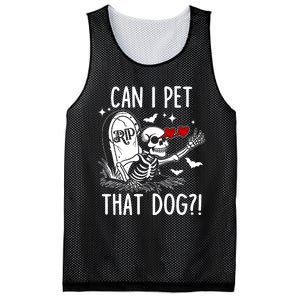 Can I Pet That Dog Skeleton Funny Dog Lover Mesh Reversible Basketball Jersey Tank