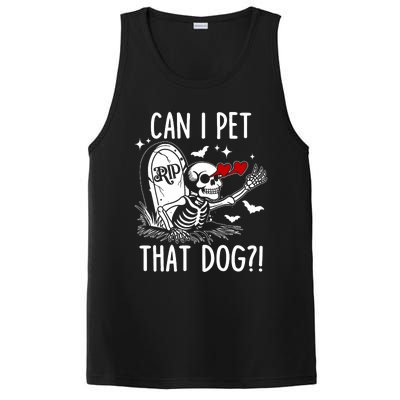 Can I Pet That Dog Skeleton Funny Dog Lover PosiCharge Competitor Tank