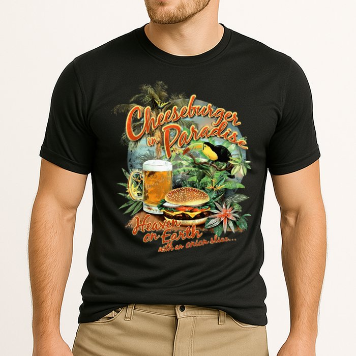 Cheeseburger In Paradise Heaven On Earth Cooling Performance Crew T-Shirt