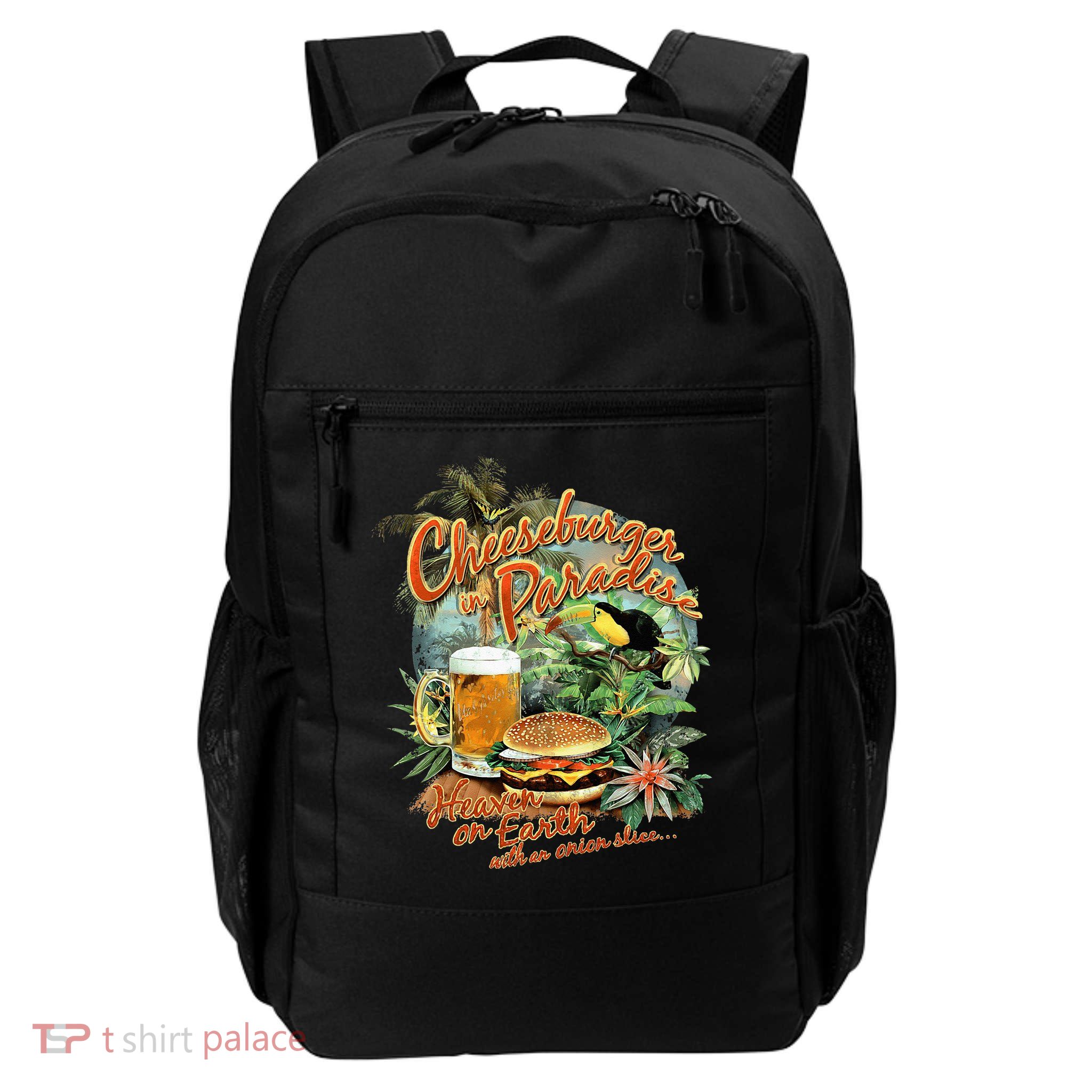 Cheeseburger In Paradise Heaven On Earth Backpack