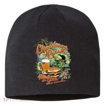Cheeseburger In Paradise Heaven On Earth Sustainable Beanie