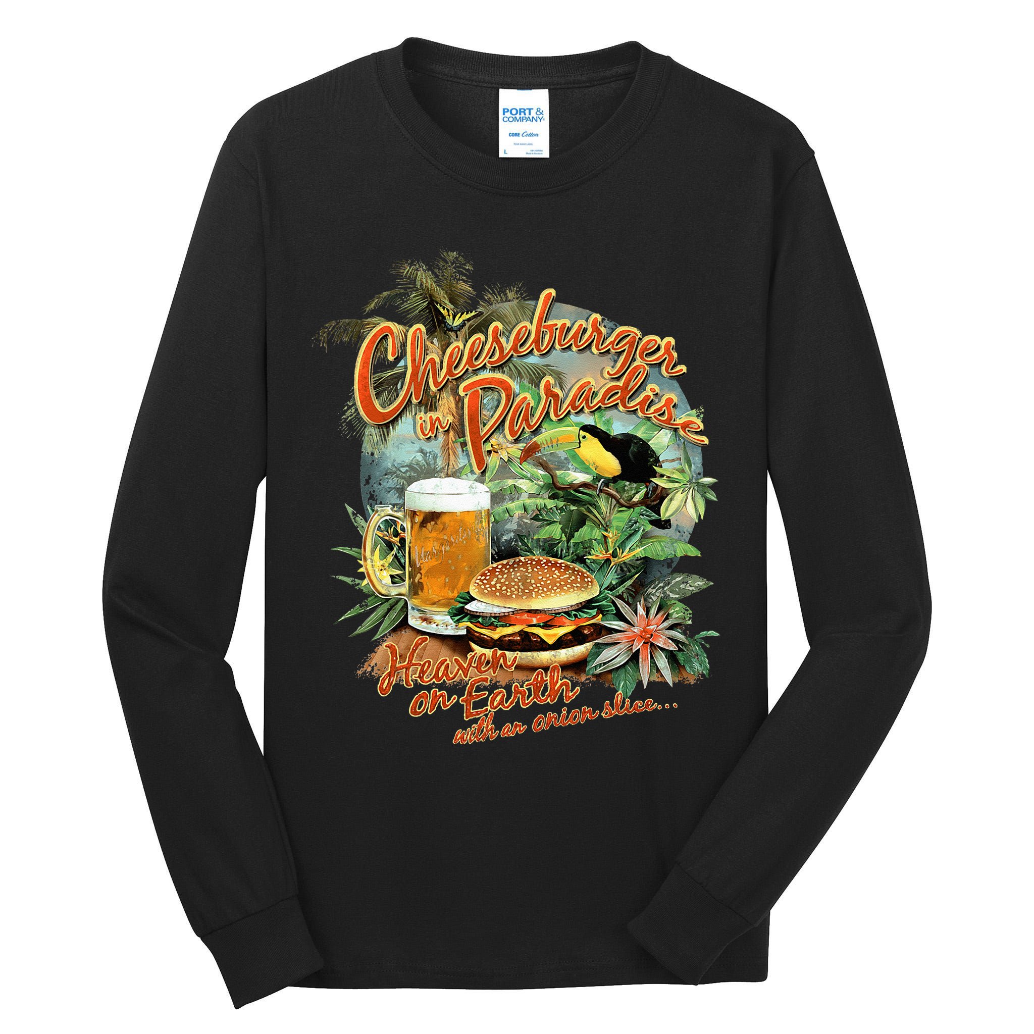 Cheeseburger In Paradise Heaven On Earth Tall Long Sleeve T-Shirt