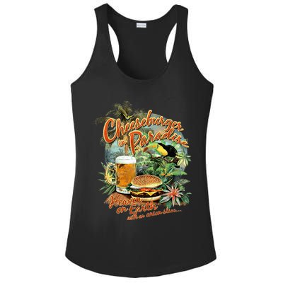 Cheeseburger In Paradise Heaven On Earth Ladies PosiCharge Competitor Racerback Tank