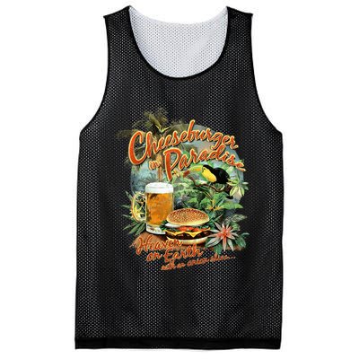 Cheeseburger In Paradise Heaven On Earth Mesh Reversible Basketball Jersey Tank