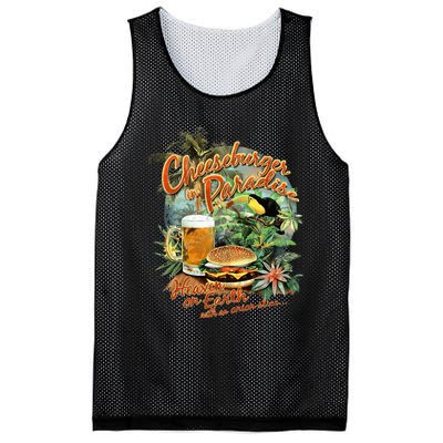 Cheeseburger In Paradise Heaven On Earth Mesh Reversible Basketball Jersey Tank