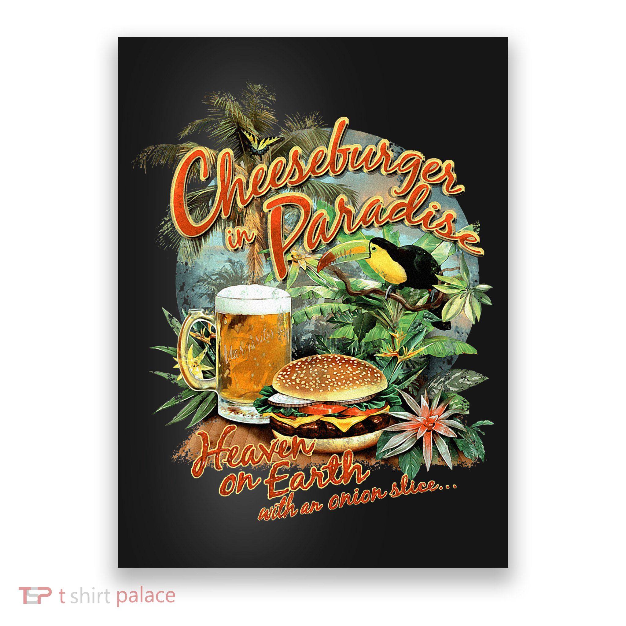 Cheeseburger In Paradise Heaven On Earth Poster