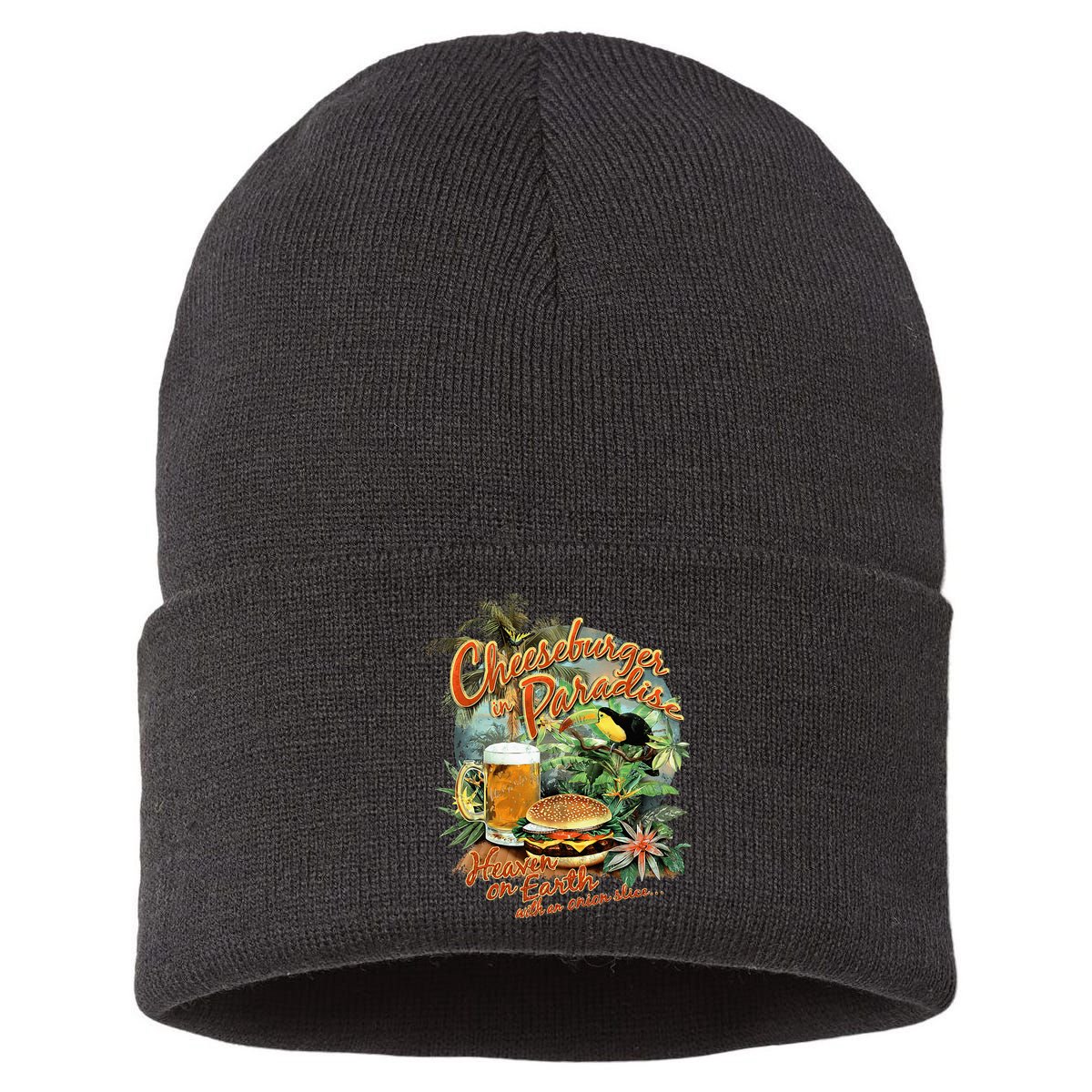Cheeseburger In Paradise Heaven On Earth Sustainable Knit Beanie