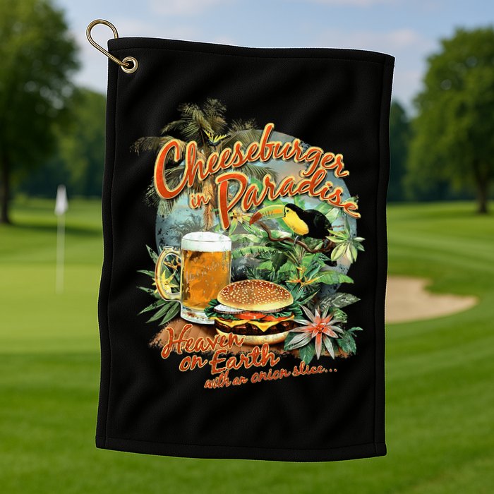 Cheeseburger In Paradise Heaven On Earth Golf Towel