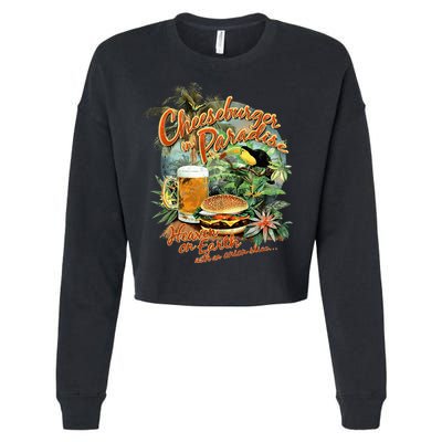 Cheeseburger In Paradise Heaven On Earth Cropped Pullover Crew
