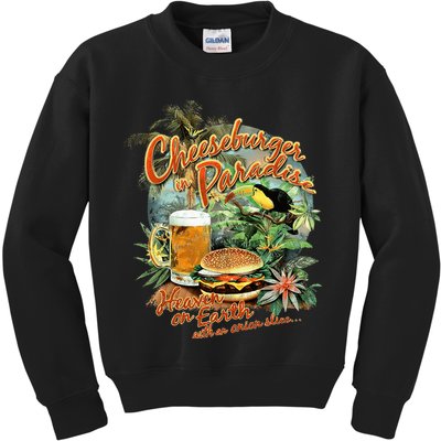 Cheeseburger In Paradise Heaven On Earth Kids Sweatshirt