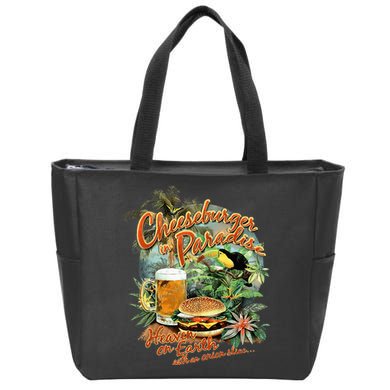 Cheeseburger In Paradise Heaven On Earth Zip Tote Bag