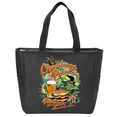 Cheeseburger In Paradise Heaven On Earth Zip Tote Bag