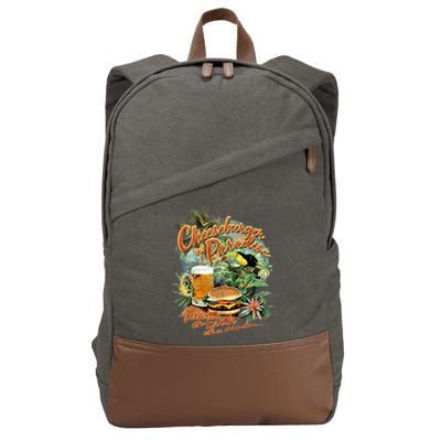 Cheeseburger In Paradise Heaven On Earth Cotton Canvas Backpack