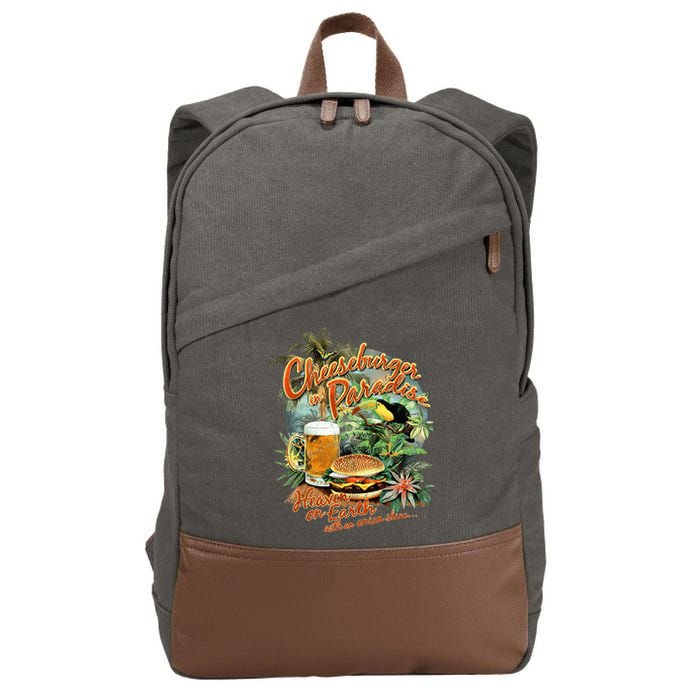 Cheeseburger In Paradise Heaven On Earth Cotton Canvas Backpack