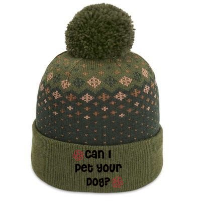 Can I Pet Your Dog? Funny Cute Pet Lover Saying The Baniff Cuffed Pom Beanie