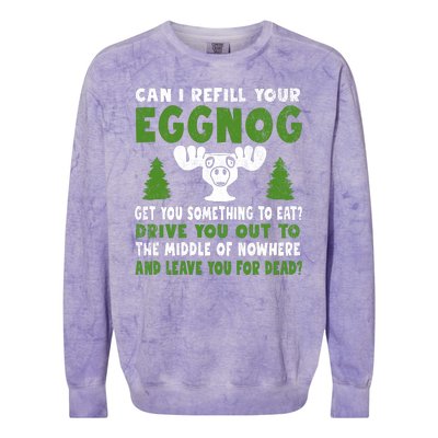 Can I Refill Your Eggnog Christmas Vacation Quote Colorblast Crewneck Sweatshirt