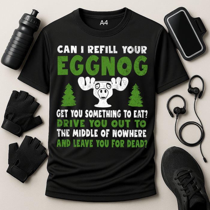 Can I Refill Your Eggnog Christmas Vacation Quote Cooling Performance Crew T-Shirt