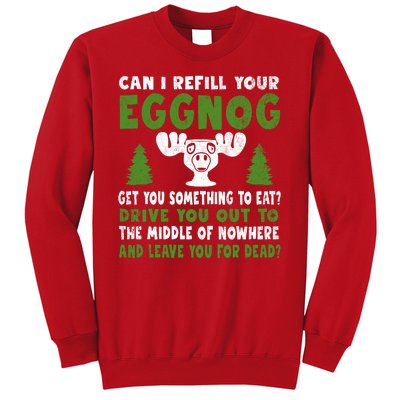 Can I Refill Your Eggnog Christmas Vacation Quote Sweatshirt