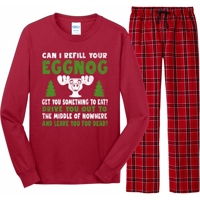 Can I Refill Your Eggnog Christmas Vacation Quote Long Sleeve Pajama Set