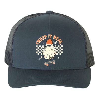 Creep It Real Skateboarding Ghost Retro Halloween Costume Yupoong Adult 5-Panel Trucker Hat