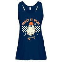 Creep It Real Skateboarding Ghost Retro Halloween Costume Ladies Essential Flowy Tank