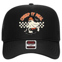 Creep It Real Spooky Ghost Mouse High Crown Mesh Back Trucker Hat