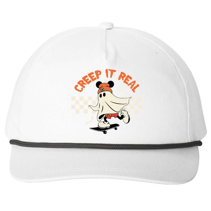 Creep It Real Spooky Ghost Mouse Snapback Five-Panel Rope Hat