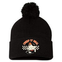 Creep It Real Spooky Ghost Mouse Pom Pom 12in Knit Beanie