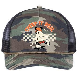 Creep It Real Spooky Ghost Mouse Retro Rope Trucker Hat Cap