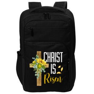 Christ Is Risen Sunflower Cross Easter Impact Tech Backpack