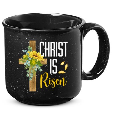 Christ Is Risen Sunflower Cross Easter 15oz Campfire Ceramic Mug