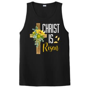 Christ Is Risen Sunflower Cross Easter PosiCharge Competitor Tank