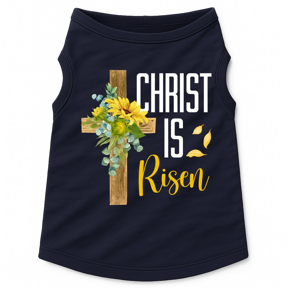 Christ Is Risen Sunflower Cross Easter Doggie Tank