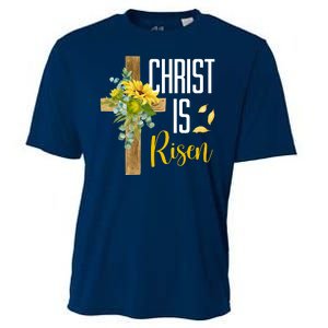 Christ Is Risen Sunflower Cross Easter Cooling Performance Crew T-Shirt