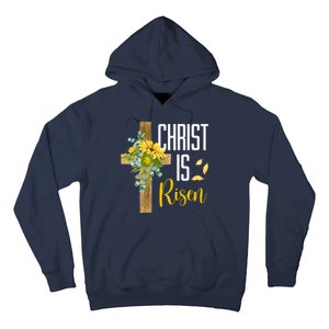 Christ Is Risen Sunflower Cross Easter Hoodie