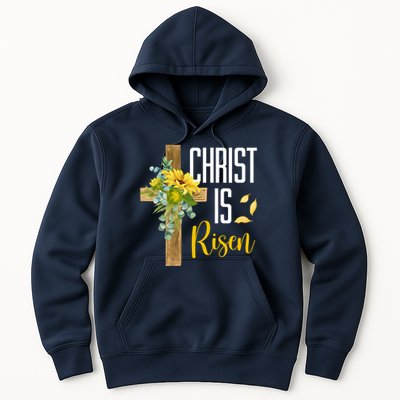 Christ Is Risen Sunflower Cross Easter Hoodie