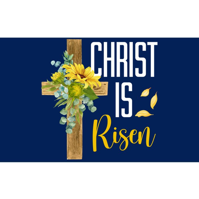 Christ Is Risen Sunflower Cross Easter Bumper Sticker