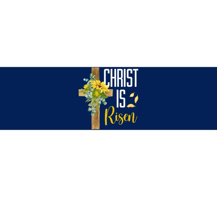 Christ Is Risen Sunflower Cross Easter Bumper Sticker