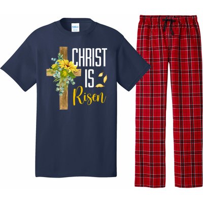 Christ Is Risen Sunflower Cross Easter Pajama Set