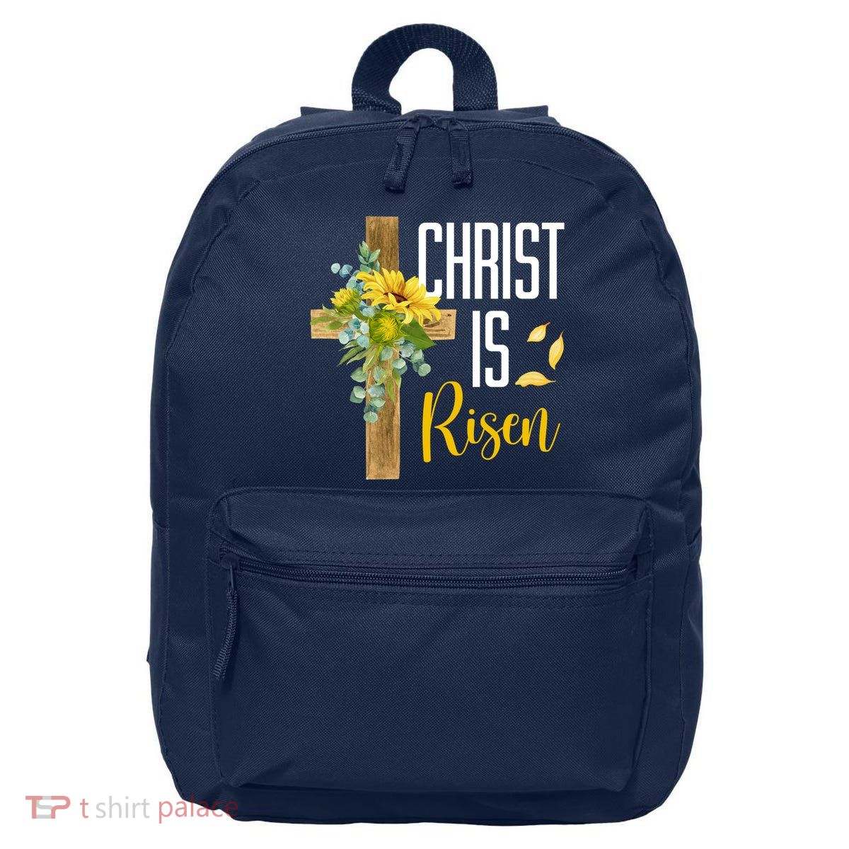Christ Is Risen Sunflower Cross Easter 16 in Basic Backpack
